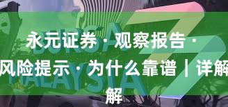 永元证券 · 观察报告 · 风险提示 · 为什么靠谱｜详解